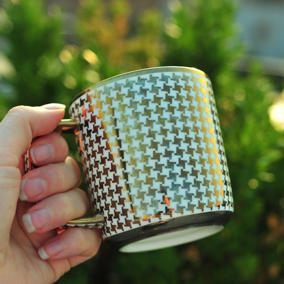 Anthro Gold Glassware Coffee Tea Mug Limited Edition Sold Out Everywhere! - Picture 9 of 14